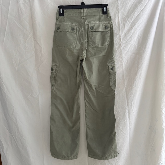 AMERICAN EAGLE | BAGGY JOGGER MILITARY FIELD STRETCH ARMY GREEN CARGO PANTS - Picture 5 of 12